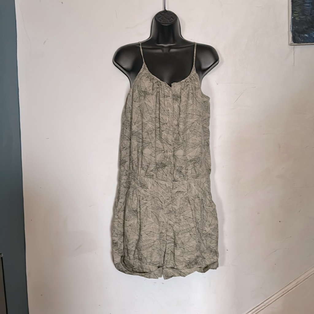 Leaf Pattern Shorts Romper
